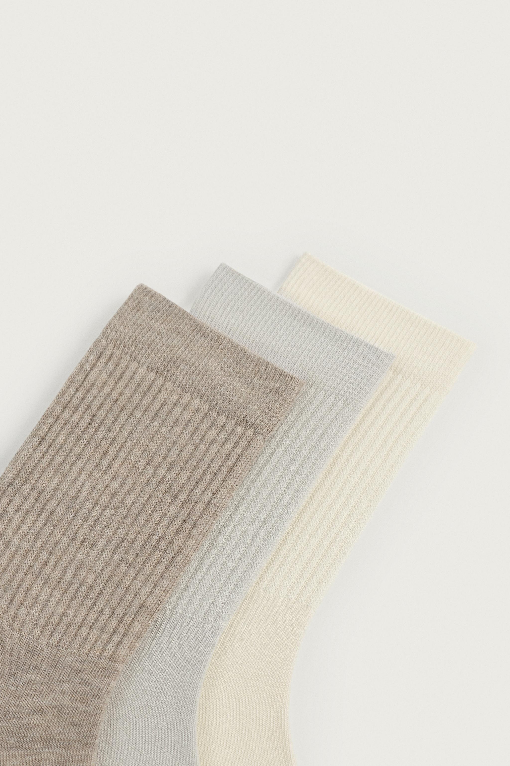 THREE-PACK RIBBED SOCKS